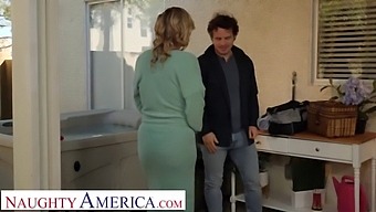 Rachael Cavalli, A Busty Blonde With Blue Eyes, Seduces And Has Sex With The Repairman While Enjoying Lemonade