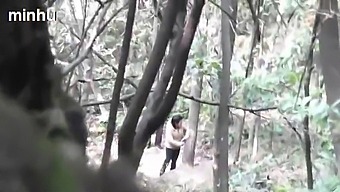 Daddy Gets A Rough Ride From An Asian Whore In The Woods