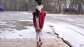 A Sexually Aroused Girl Experiences An Intense Climax Near The Roadside