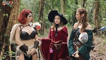 Beautiful Redhead Sweetie Fox And Diana Rider In A Hot Game Of D&D.
