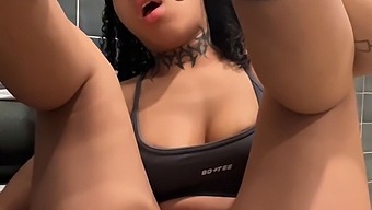Solo Female Orgasm In The Gym Bathroom