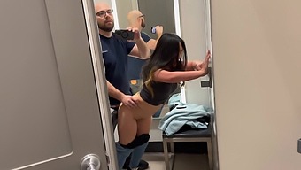 Pretty Asian Girl Gives Blow Job In Dressing Room In A Target Store.